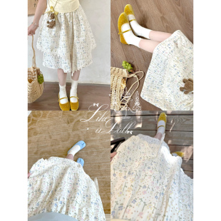 高腰不规则茶歇裙 设计感碎花半身裙女夏季 DOLL原创 栀子花信