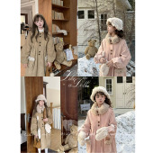 DOLL原创 加厚保暖大衣 外套冬季 冬日恋歌 加绒加厚麂皮绒中长款