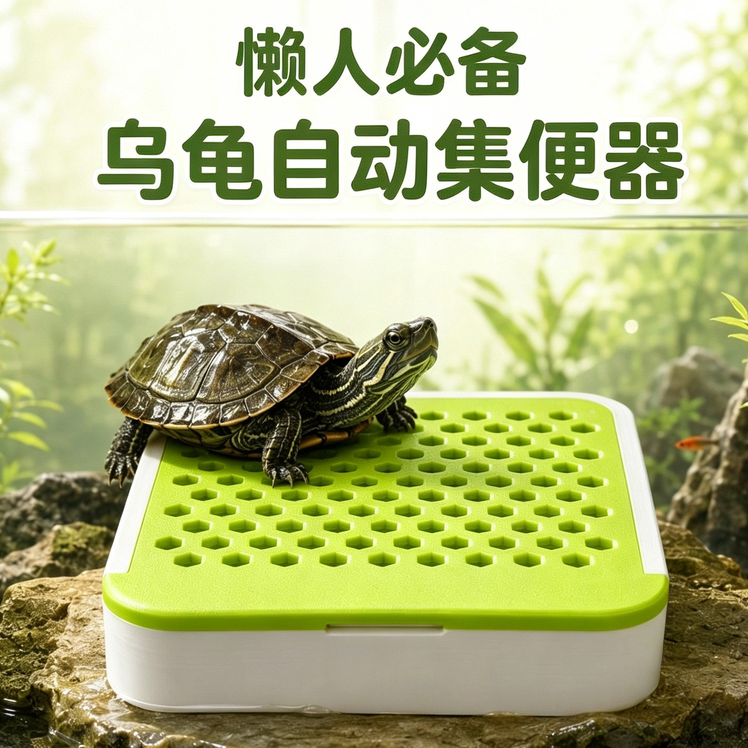 乌龟集便器懒人乌龟粪便收集器集便盒大容量低水位小号过滤免换水