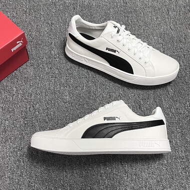 PUMA彪马 Smash Vulc Canvas 帆布 低帮 白色 板鞋 男女同款