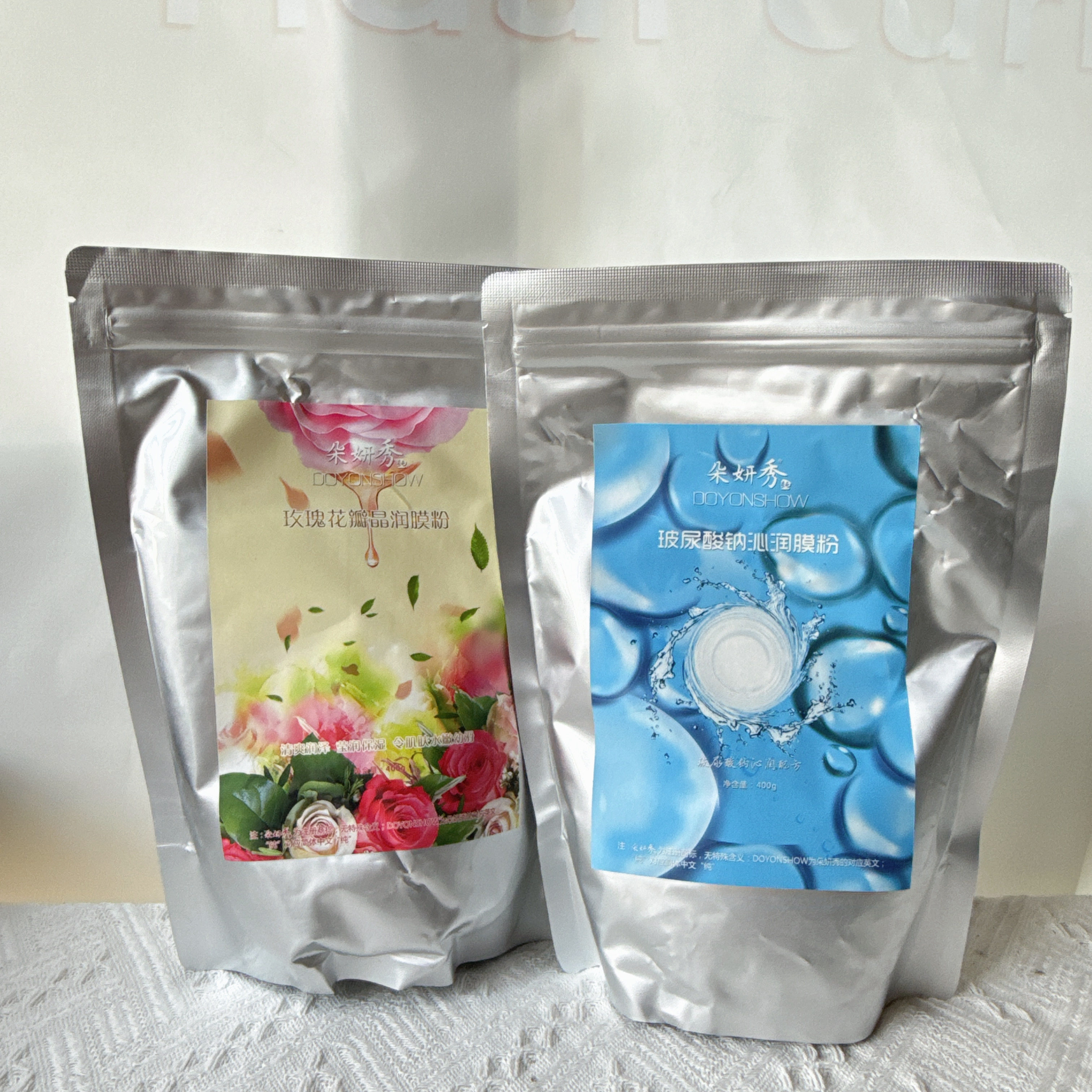 朵妍秀玫瑰花瓣晶润面膜粉400g补水保湿提亮肤色正品玻尿酸面膜