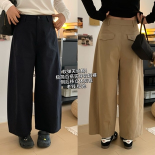 XFYSTYLE_软弹天丝棉奶奶裤 女早春侧后移立体剪裁宽松显瘦阔腿裤