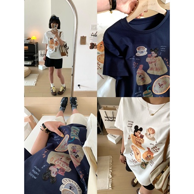 重工高品质米奇ins印花短袖T恤