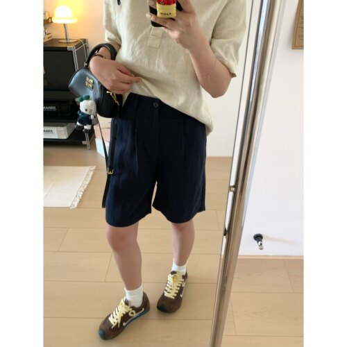 高腰显瘦凉爽通勤A字休闲短裤