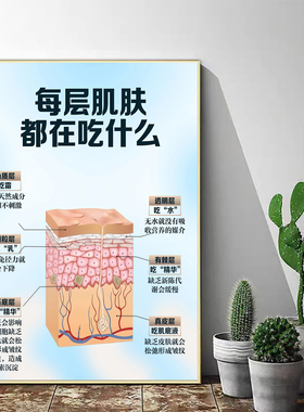 分层抗衰海报医美咨询室美学挂画