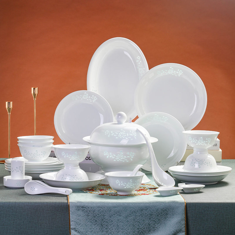 釉下彩玲珑中式健康高温陶瓷饭碗