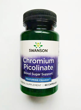 美国直邮！美国原装SWANSON Chromax专利有机吡啶甲酸铬胶囊 60粒