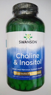 美国原装SWANSON 胆碱肌醇复合胶囊 250MG/250MG*250粒 美国直邮