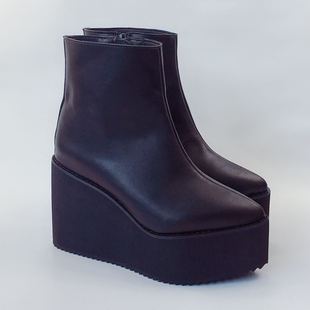 antaina秀气精致小女人鞋真皮短靴尖头牛皮鞋大码鞋小码鞋7801