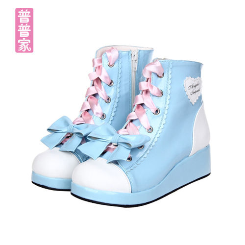 COS动漫鞋LOLITA短靴洛丽塔系带