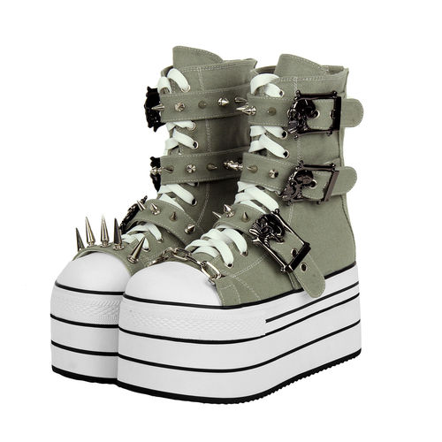 普普家2025新品LoLito鞋圆头AB款皮带扣装饰松糕厚底中筒靴Q405