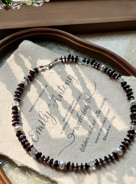 原创饰品《power girl》天然石石榴石小众项链