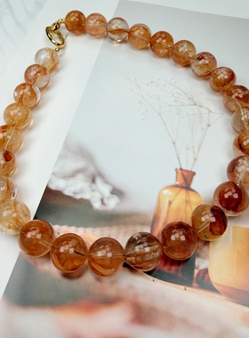 原创 天然胶花水晶小众轻奢项链气质百搭