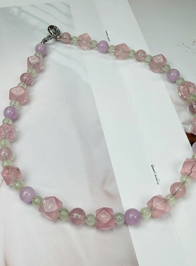 原创《粉样年华》天然粉晶小众轻奢项链