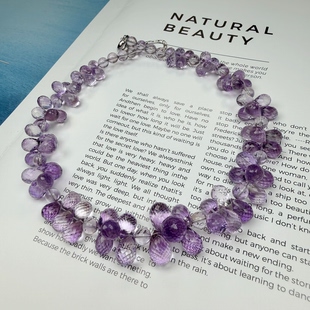 原创 天然水晶水滴小众轻奢质感项链