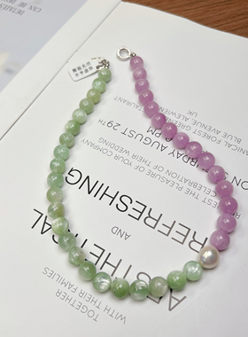 原创 天然高品猫眼紫锂辉轻奢项链品质感饰品