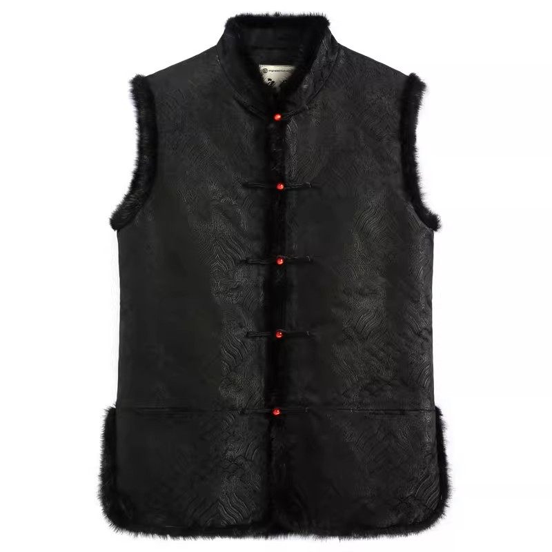 秋冬中国风男装唐装男加棉加厚水貂领马甲男士中式盘扣坎肩上衣男,男装,唐装,淘宝优惠券,粉丝福利购,淘宝优惠卷