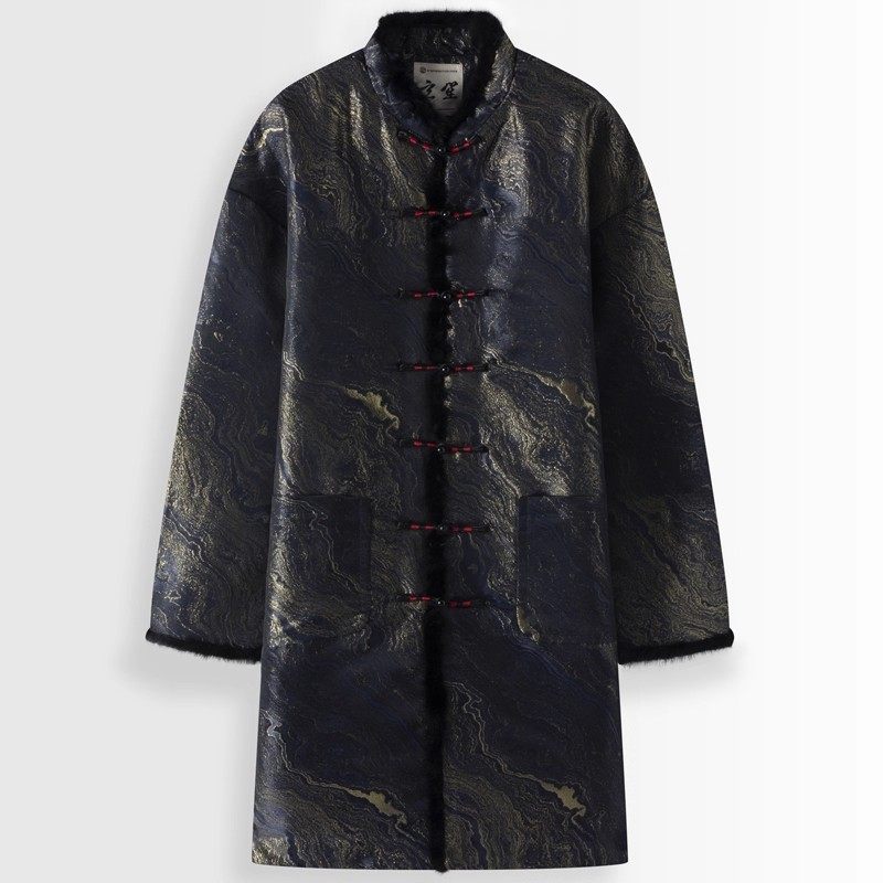 唐装男冬季中长款棉服加厚国潮提花棉袄男新中式盘扣棉衣上衣棉袄,男装,唐装,淘宝优惠券,粉丝福利购,淘宝优惠卷