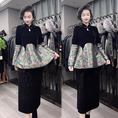 复古新中式盘扣设计感丝绒小衫