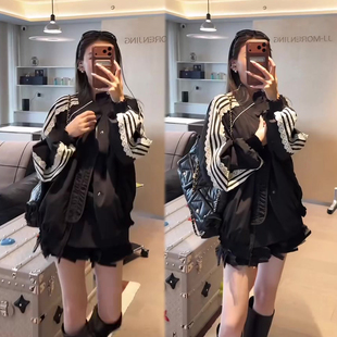 显瘦设计感减龄上衣潮流洋气外衣 新款 蕾丝拼接韩版 外套女2026春季