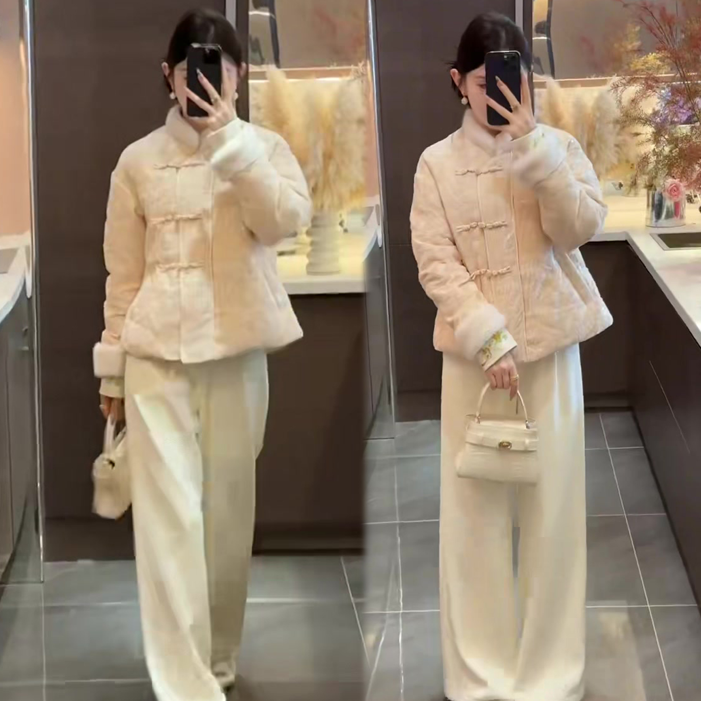 禅意风时尚套装女棉服+阔腿裤