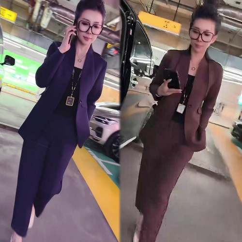 时尚气质西装套装女外套+阔腿裤