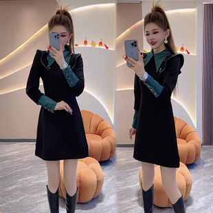 韩版 显瘦遮肉气质衬衫 时尚 新款 裙潮 高级感女士连衣裙冬季 网红同款