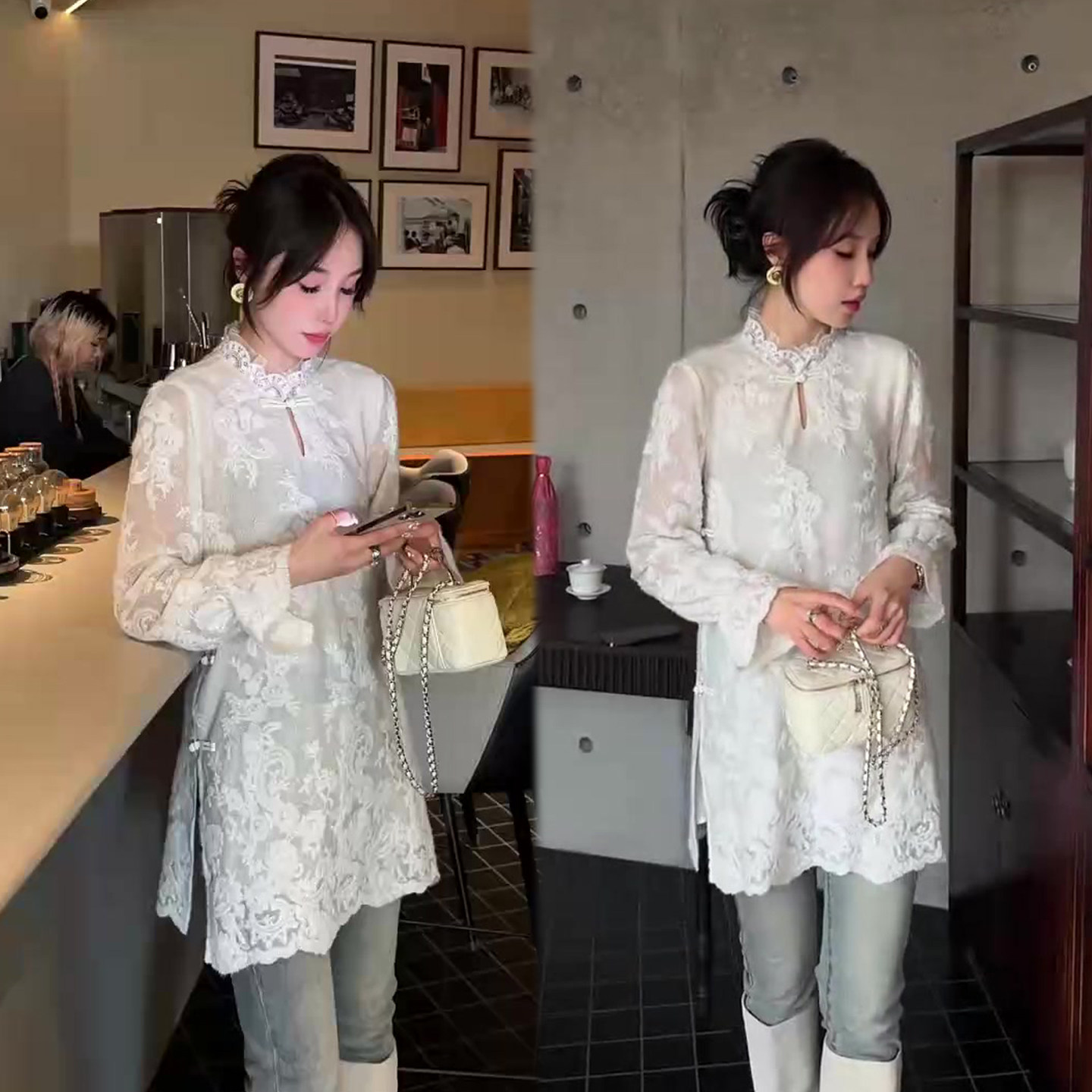 精致钩花中长款蕾丝衫女2026春季新款新中式国风宽松喇叭袖上衣潮,女装/女士精品,蕾丝衫/雪纺衫,淘宝优惠券,粉丝福利购,淘宝优惠卷