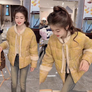 网红爆款 新中式 国风时尚 新款 棉袄洋气上衣 盘扣流苏棉服女2025冬季