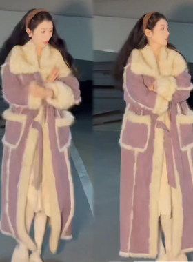 甜美洋气皮毛一体大衣女