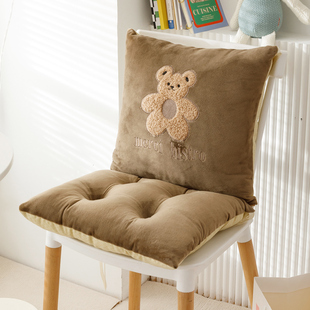 连体坐垫女办公室椅垫子加厚靠垫一体学生教室座垫椅子板凳屁股垫