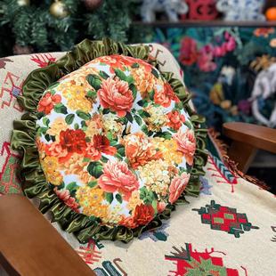 复古花边圆形椅子坐垫居家透气蒲团榻榻米地板办公室靠椅垫子