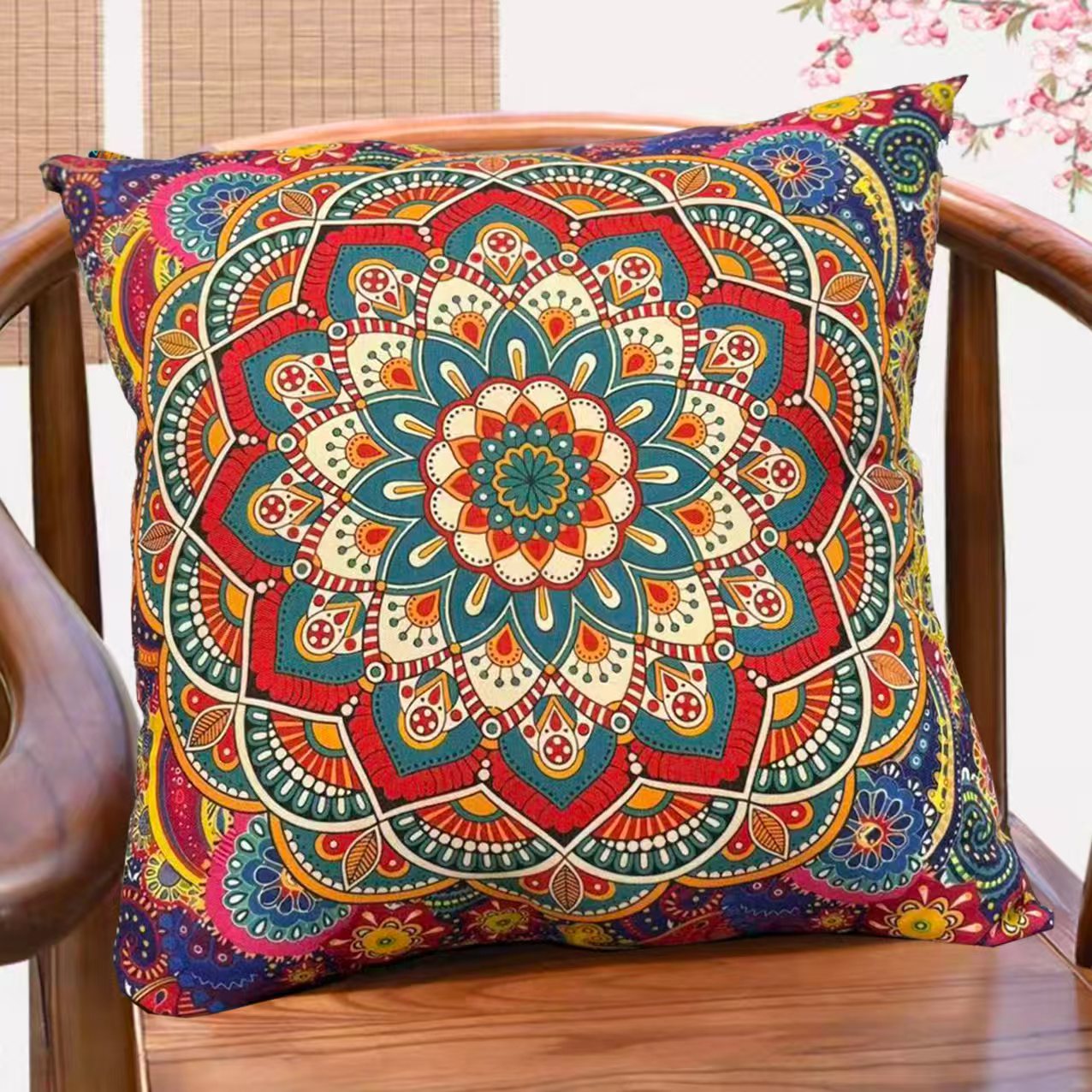 棉麻方形椅子坐垫居家用抱枕民族风蒲团垫久坐加厚榻榻米地板垫子