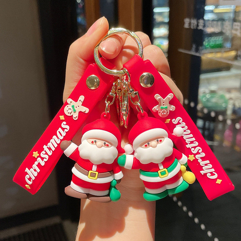 圣诞节钥匙扣精致女可爱书包挂件创意圣诞老人公仔挂饰车钥匙链新
