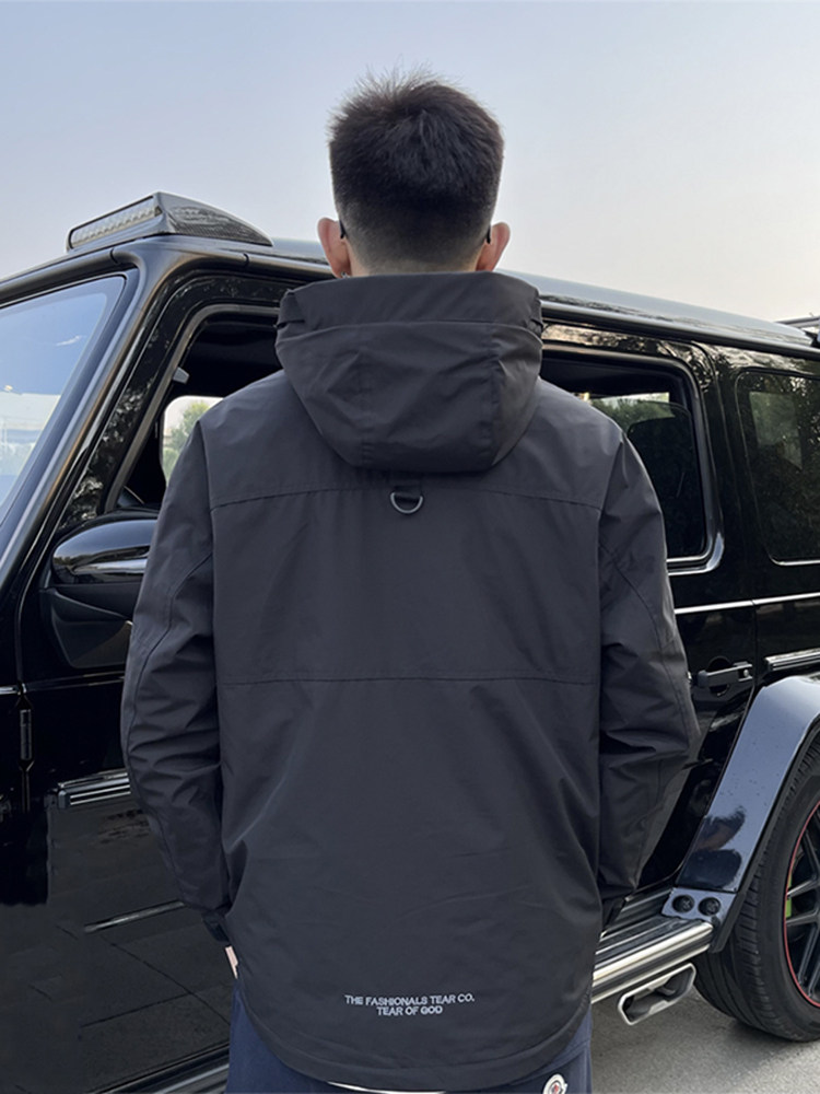 AUTUMN AND WINTER CASUAL EMBROIDERED HOODED TOPS INTERNET CELEBRITIES THE SAME JACKET JACKETS TRENDY MENS VERSATILE KOREAN VERSION OF THE LOOSE JACKET
