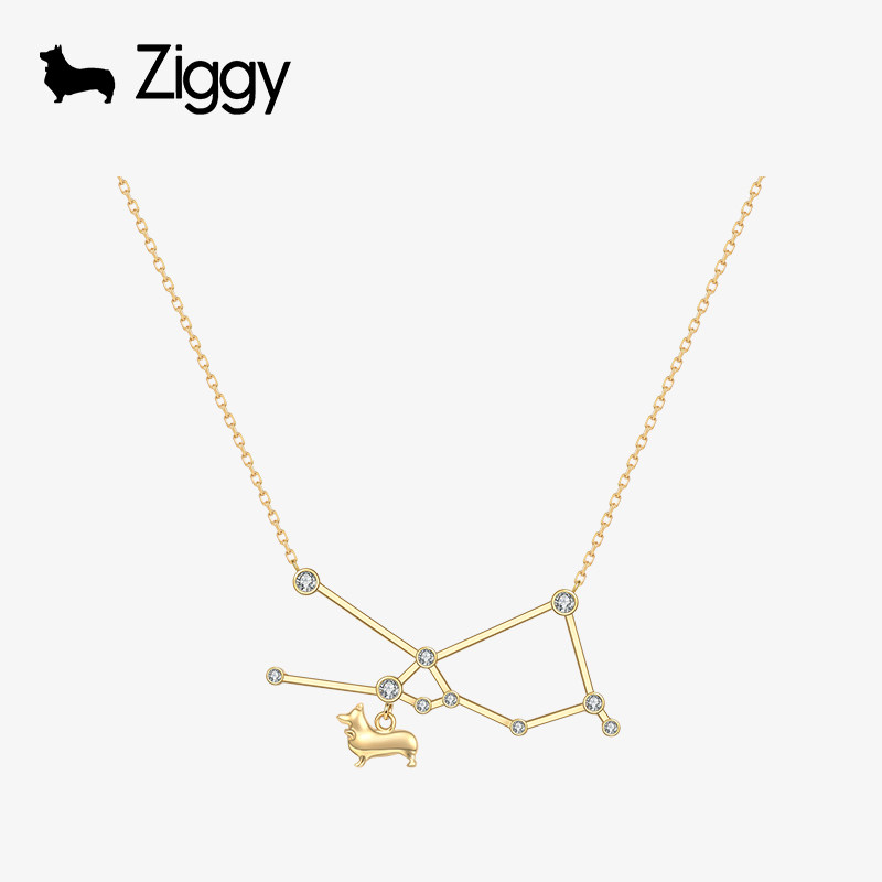 ZIGGY/芝一格 十二星座金牛座镶钻项链 18K金时尚轻奢小众锁骨链