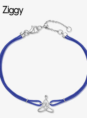 ZIGGY/芝一格显白极细蓝色系红绳凯尔特母性结可调手链母亲节礼物