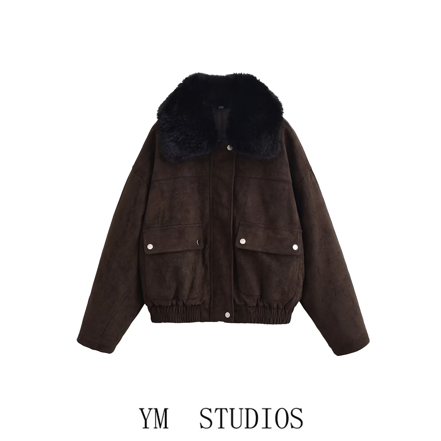 欧美女装   美拉德棕色复古大毛领麂皮绒棉服2025冬季加厚派克服,女装/女士精品,派克服,淘宝优惠券,粉丝福利购,淘宝优惠卷