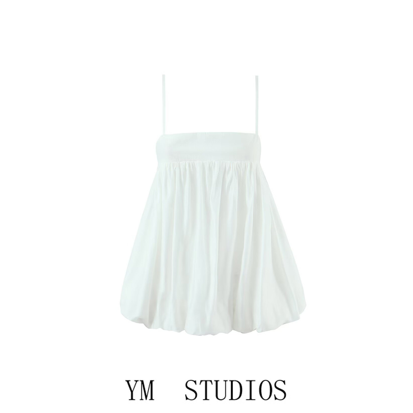 欧美女装  法式甜美白色花苞吊带抹胸女高腰外穿少女感小众背心夏