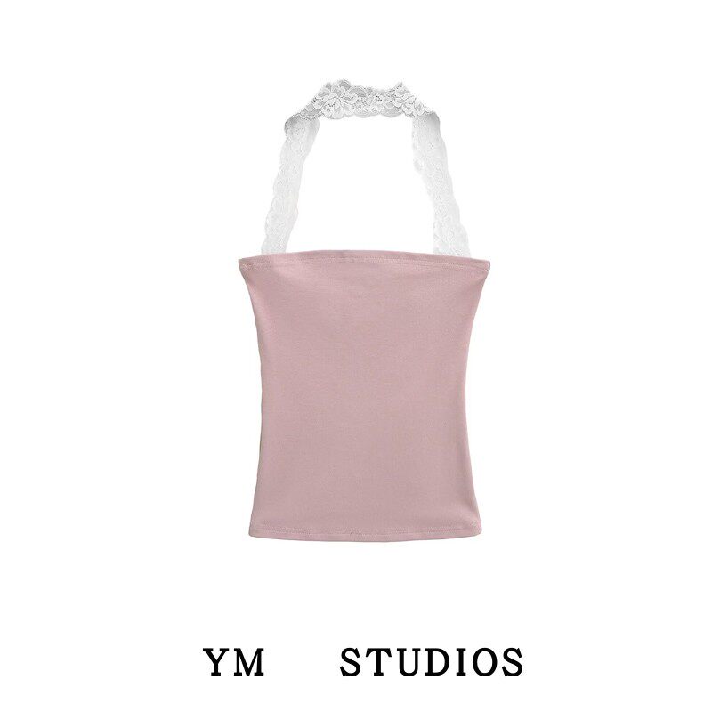 【包邮】辣妹纯欲风蕾丝挂脖背心修身性感法式小众抹胸吊带衫外穿