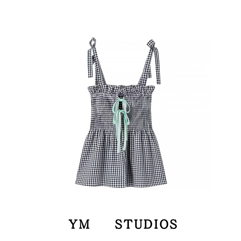 蝴蝶结系带打揽外穿吊带