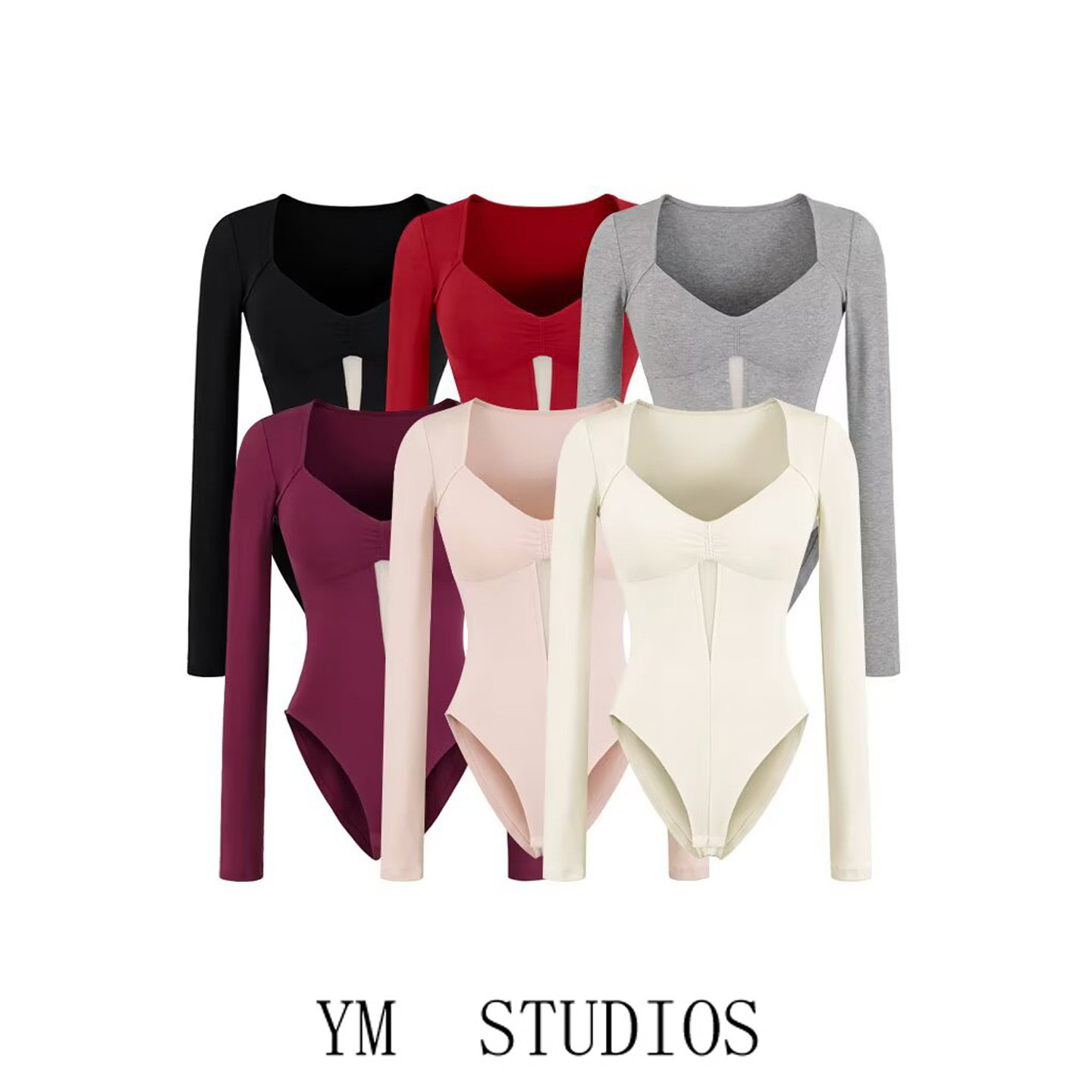 欧美女装   性感方领镂空长袖连体衣女高腰修身带胸垫内搭打底衫,女装/女士精品,连体衣/裤,淘宝优惠券,粉丝福利购,淘宝优惠卷