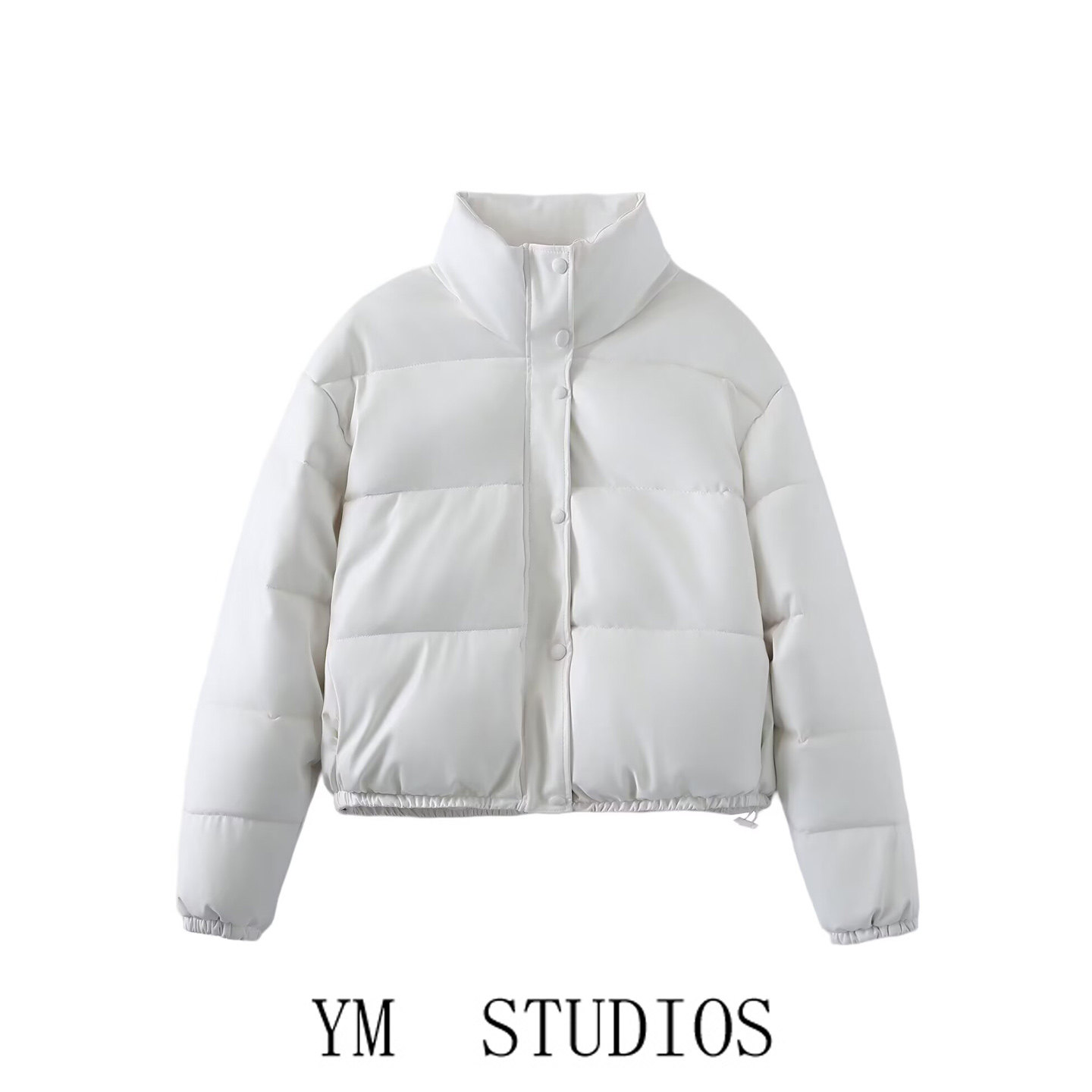 冬季欧美风立领短款PU皮面包服