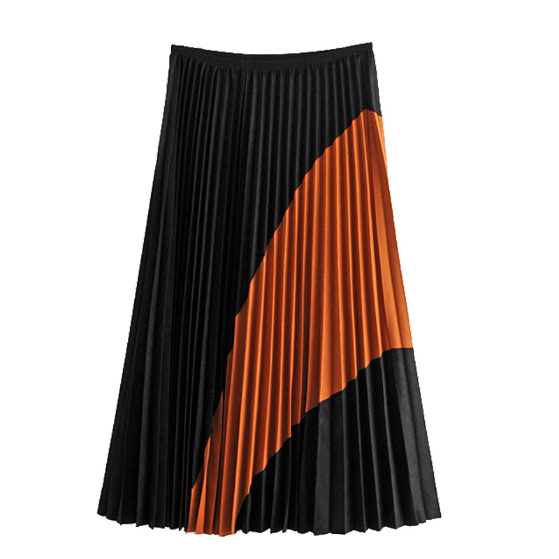 European and American Women 2019 Autumn and winter ASAP Hit color Mosaic Suede skirt temperament Bouffancy longuettein the Women's clothing/Boutique , Skirts  category - from Buy2taobao.com to provide professional Taobao agent buy service