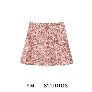 【包邮】乡村风复古碎花A字半身裙夏季新品法式高腰印花纯欲短裙