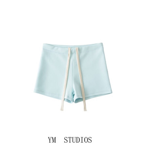 女内搭外穿紧身热裤 辣妹撞色抽绳腰带弹力高腰短裤 美式 夏 包邮