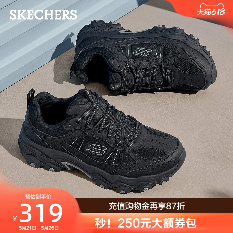 斯凯奇云野|运动鞋男款2026夏季新款透气黑色宽楦登山户外休闲鞋