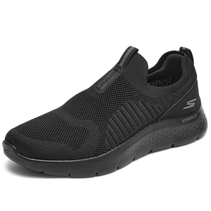 Skechers斯凯奇2024新款男鞋一脚蹬厚底增高缓震健步鞋运动休闲鞋