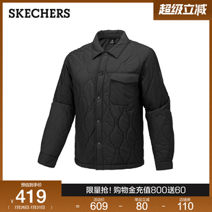男士 斯凯奇2025年秋冬季 宽松保暖梭织裥棉外套御寒翻领棉服夹克