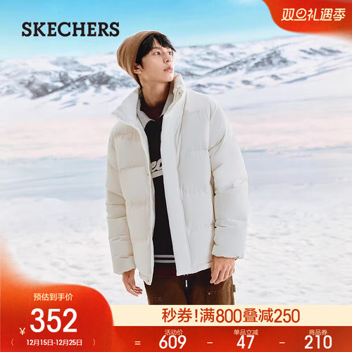 斯凯奇冬季男女同款时尚舒适百搭潮流保暖梭织羽绒服运动休闲外套